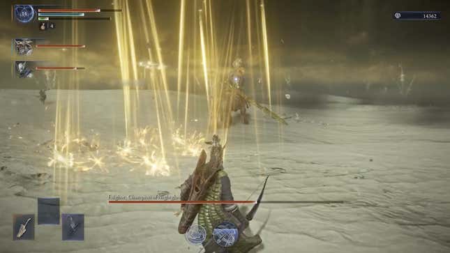 Arrows rain down from the sky.