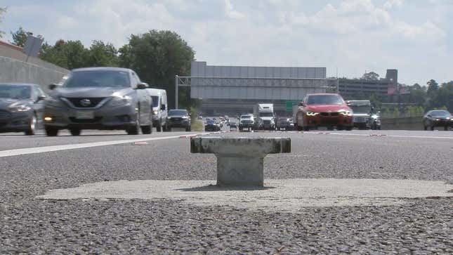 Image for article titled Cement Prongs Left On Georgia Highway Cause $2,000 In Damage To Man&#39;s Vehicle