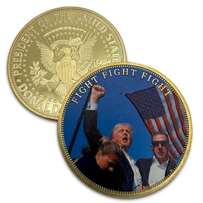 Image for article titled Aizics Mint Donald Trump Fight Election Coin 2024 with Certificate of Authenticity, Now 10% Off