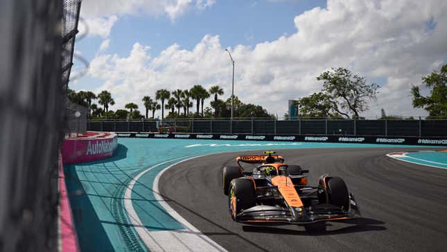 Una foto de Lando Norris en el Gran Premio de Miami. 