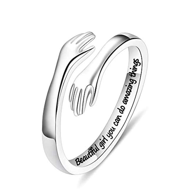 Image for article titled Yesteel Sterling Silver Hug Rings Jewelry for Teen Girls Kids, Now 10% Off