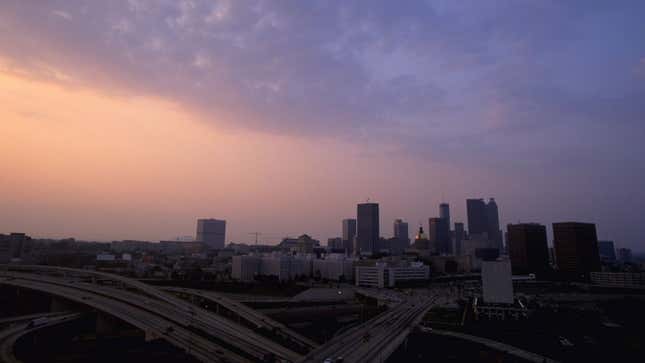 A photo of the skyline in Atlanta, Georgia. 