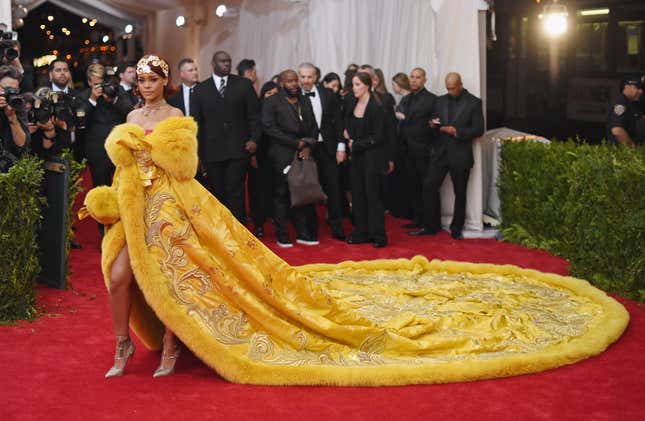 Rihanna attends the “China: Through The Looking Glass” Costume Institute Benefit Gala at the Metropolitan Museum of Art on May 4, 2015 in New York City.