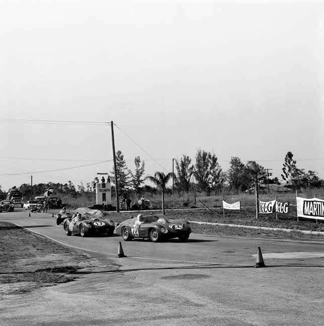 The No. 22 Ferrari in this image was piloted by George Constantine and Jim Hall.