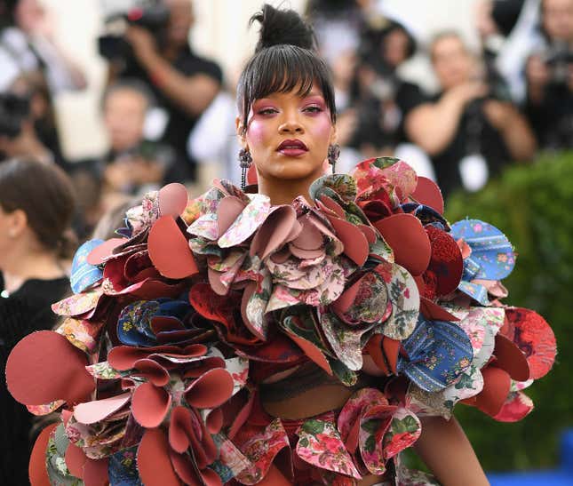 Rihanna attends the ‘Rei Kawakubo/Comme des Garcons: Art Of The In-Between’ Costume Institute Gala at Metropolitan Museum of Art on May 1, 2017 in New York City.