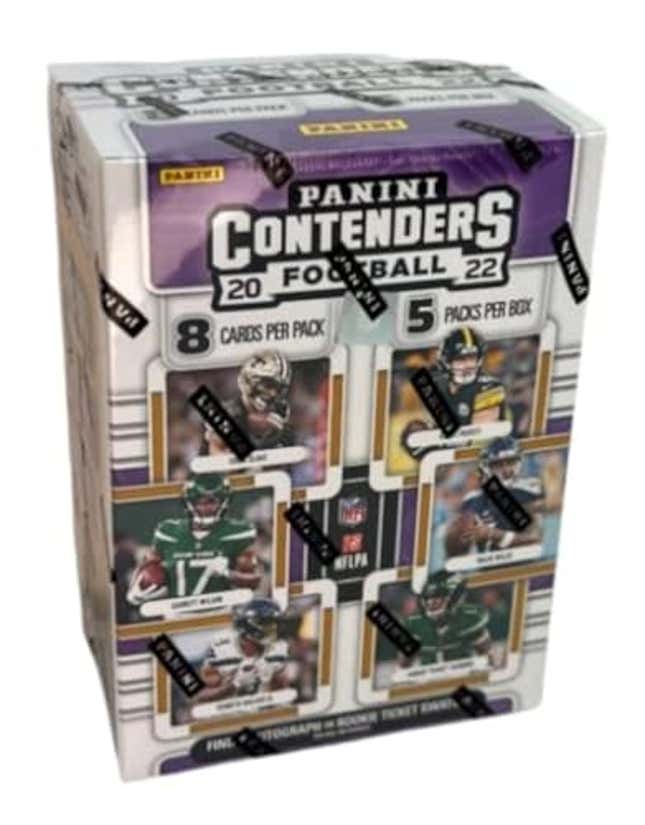 Image for article titled 2022 Contenders NFL Football Blaster Value Box 8 Cards Per Pack 5 Packs Per Box 1 Autograph or Rookie Ticket Swatch Per Box on Average, Now 17% Off