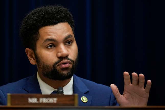 WASHINGTON, DC - JULY 26: Rep. Maxwell Frost (D-FL) speaks during a House Oversight Committee hearing titled “Unidentified Anomalous Phenomena: Implications on National Security, Public Safety, and Government Transparency” on Capitol Hill 26, 2023 in Washington, DC. Several witnesses are testifying about their experience with possible UFO encounters and discussion about a potential covert government program concerning debris from crashed, non-human origin spacecraft.