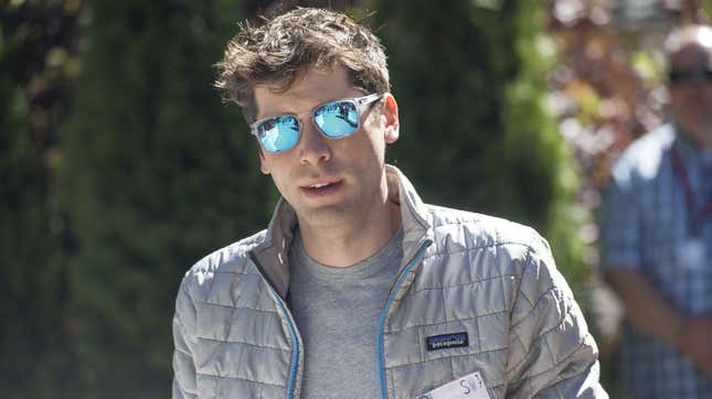 Sam Altman, president of Y Combinator, walks the grounds after a morning session during the Allen & Co. Media and Technology conference in Sun Valley, Idaho, U.S., on Wednesday, July 12, 2017. The 34th annual Allen & Co. conference gathers many of America's wealthiest and most powerful people in media, technology, and sports