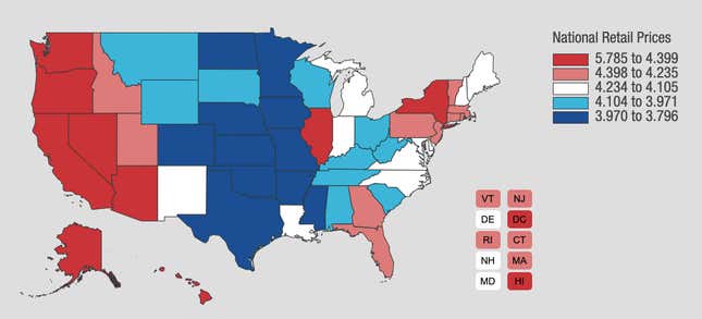 Image for article titled Gas Price Watch: We Are Stuck Here