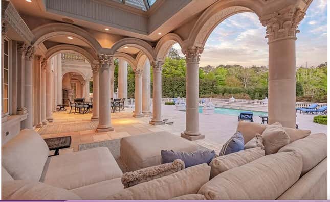 Fancy pool lounge area