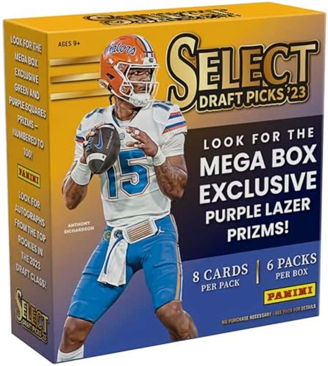 Image for article titled 2023 Panini Select Draft Picks Football 6 Pack Mega Box with 48 Cards, Now 21% Off