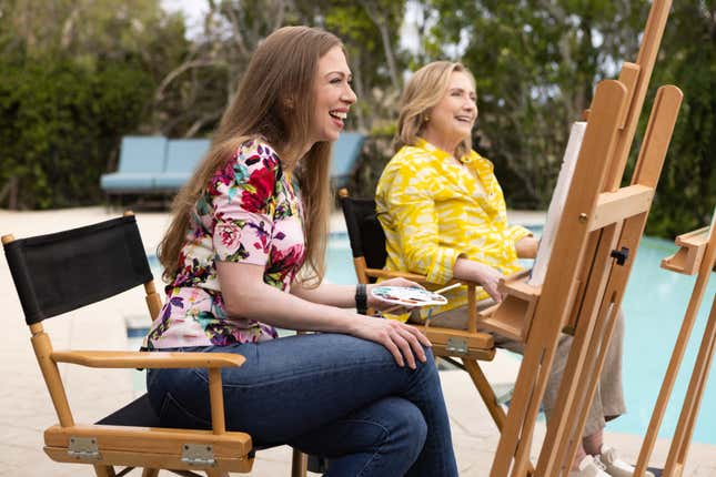 Chelsea Clinton, left; Hillary Clinton.