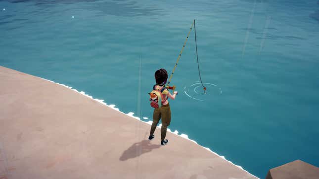 The main characters in Disney's Dreamland go fishing.