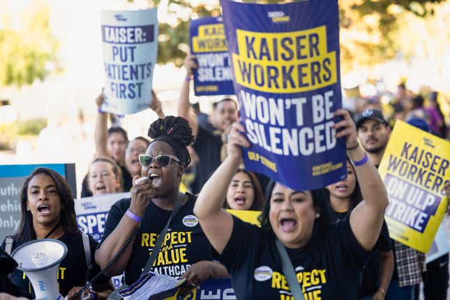 Kaiser Permanente workers strike enters third day.