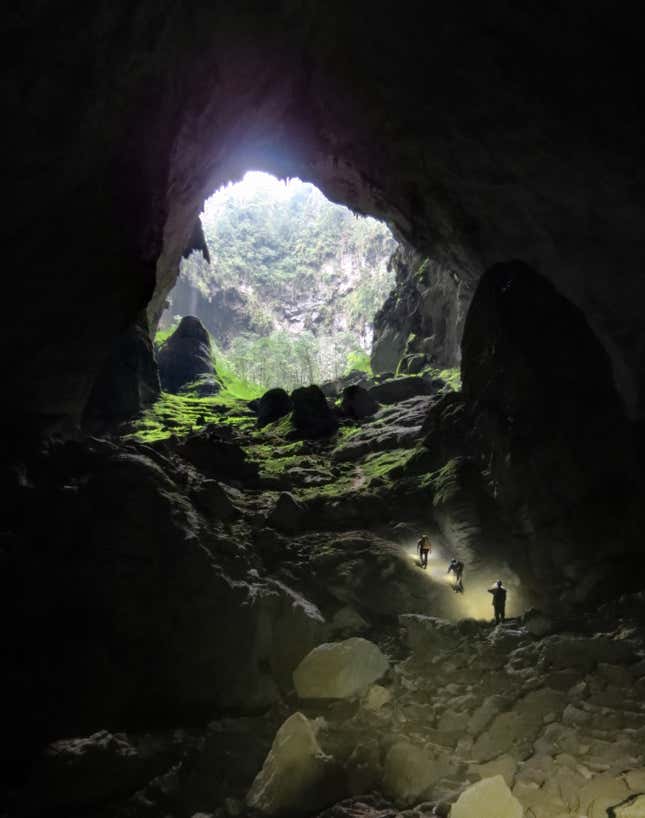 A cavernous open-air chamber in the cave.