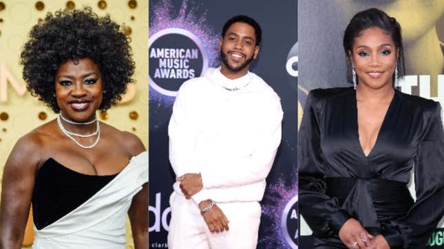 (L-R): Viola Davis arrives at the 71st Emmy Awards on Sept. 2, 2019, in Los Angeles; Jharrel Jerome attends the 2019 American Music Awards on Nov. 24, 2019, in Los Angeles; Tiffany Haddish attends the premiere of Warner Bros Pictures’ “The Kitchen” on Aug. 5, 2019, in Hollywood, Calif. 