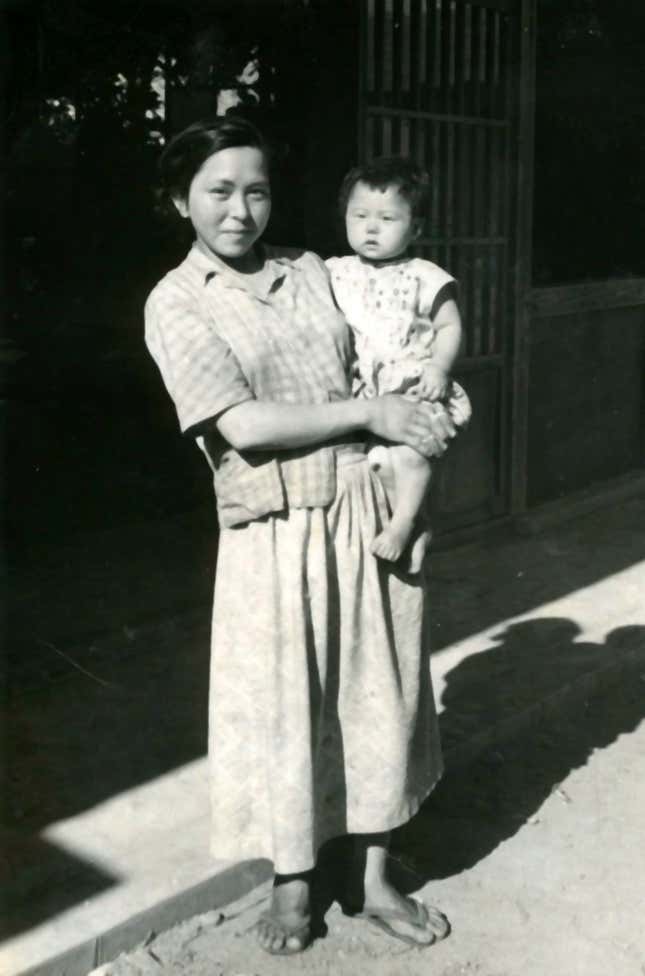 A photo dated July 1961 provided by the Soga family, of Miyoshi Soga and her daughter, Hitomi.