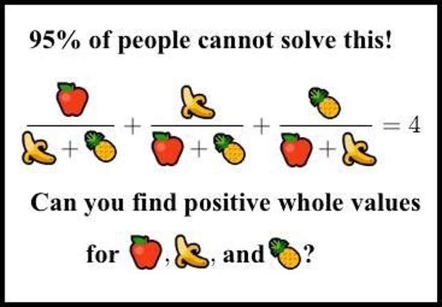 صورة للمقال بعنوان لغز Gizmodo Monday: هل يمكنك حل مشكلة اختبار الرياضيات الفيروسية هذه؟