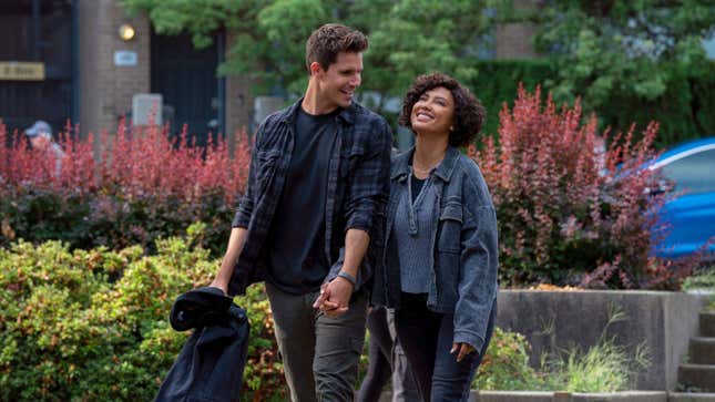 Robbie Amell and Andy Allo in Upload 