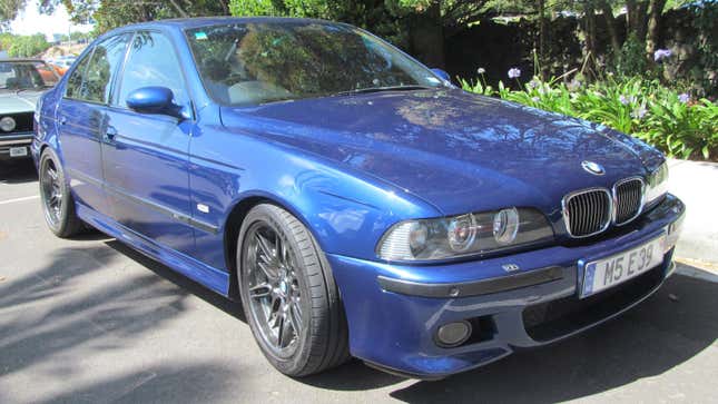 A blue 2002 BMW M5