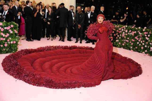 Cardi B attends The 2019 Met Gala Celebrating Camp: Notes On Fashion - Arrivals at The Metropolitan Museum of Art on May 6, 2019 in New York City.