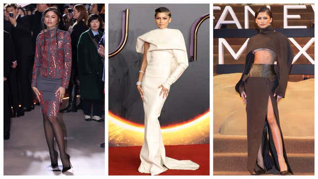 Image for article titled Even More of Zendaya&#39;s Stunning &#39;Dune&#39; Press Tour Fashion Moments