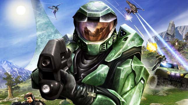 Master Chief carries a gun in Halo 1. 