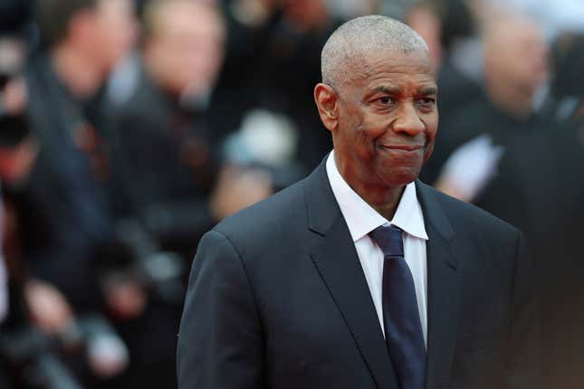 Denzel Washington attends the “Highest 2 Lowest” red carpet at the 78th annual Cannes Film Festival at Palais des Festivals on May 19, 2025 in Cannes, France.