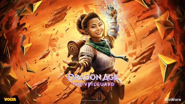 Bellara is surrounded by triangular shards and rocks.