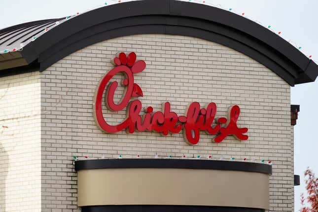 FILE - A Chick-fil-A location in Philadelphia is shown Wednesday, Nov. 17, 2021. (AP Photo/Matt Rourke, File)