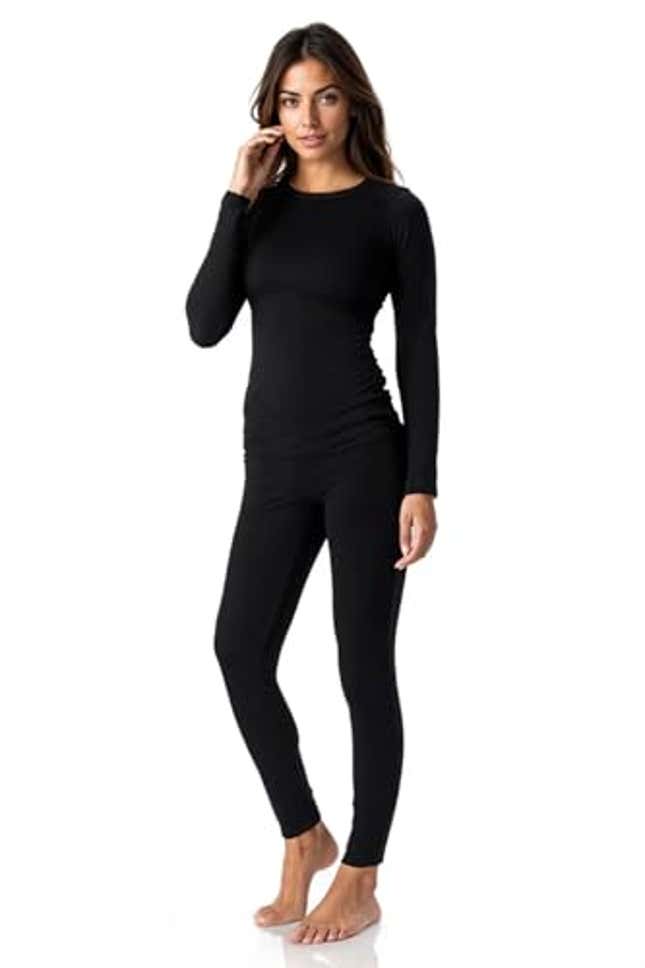 Image for article titled Thermajane Long Johns Thermal Underwear for Women Fleece Lined Base Layer Pajama Set Cold Weather (Medium, Now 13% Off