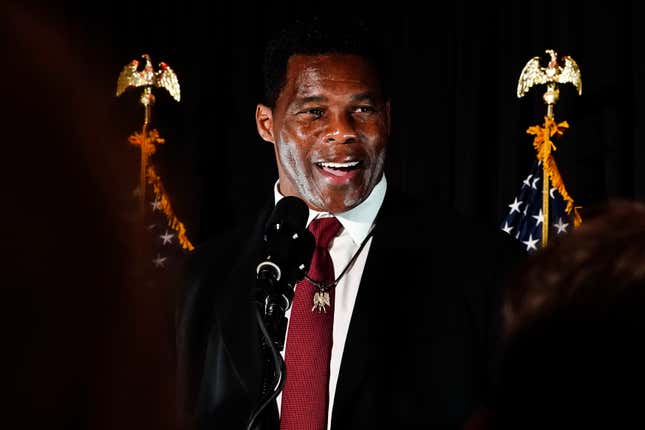 Republican U.S. Senate candidate Herschel Walker speaks during an election night watch party on Tuesday, Nov. 8, 2022, in Atlanta. Walker is running against Democratic Sen. Raphael Warnock.