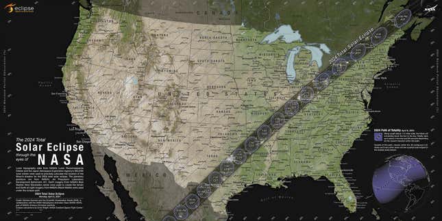 The path of totality will stretch from Texas up to Maine. 