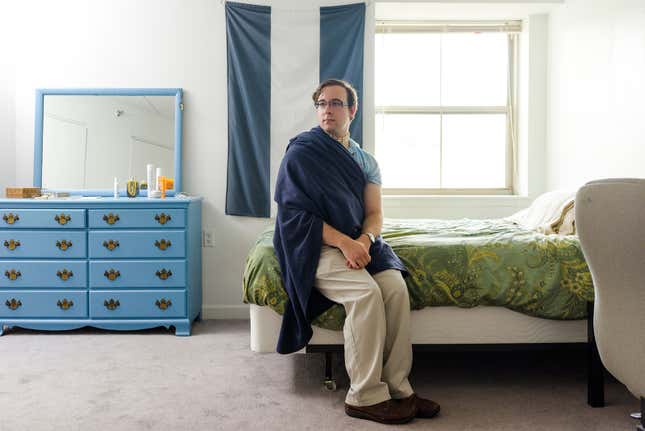 The honorable Sôgmô of The State of Sandus, William Soergel, poses in his College Park, Maryland apartment. He was hosting a housewarming dinner and celebration of his micronation’s harvest festival, Lamas on Aug. 1, 2015 in College Park, Md. He has since moved to Michigan.