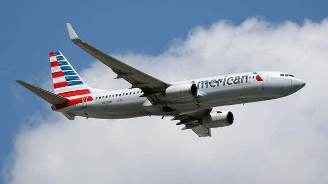 A Boeing 737-A23 operated by American Airlines takes off from JFK Airport on August 24, 2019 in the Queens borough of New York City.
