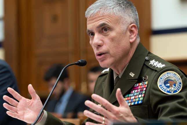 FILE - U.S. Cyber Command Commander Gen. Paul Nakasone testifies before the House Armed Services Subcommittee hearing on cyberspace operations, on Capitol Hill in Washington, March 30, 2023. The National Security Agency is starting an artificial intelligence security center — a crucial mission as AI capabilities are increasingly acquired, developed and integrated into U.S. defense and intelligence systems. The agency&#39;s outgoing director, Army Gen. Paul Nakasone, made the announcement Thursday, Sept. 28, at the National Press Club. (AP Photo/Jose Luis Magana, File)