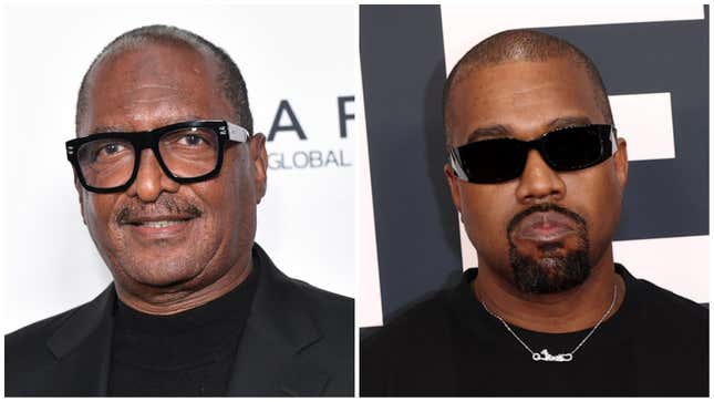 Matthew Knowles, left; Kanye West.