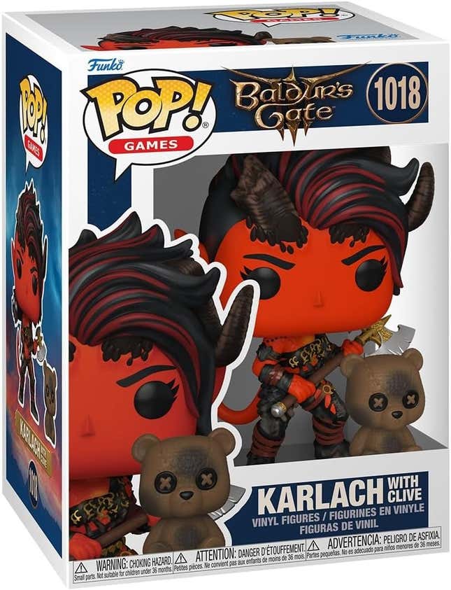 The Karlach with Clive Funko Pop in its box.