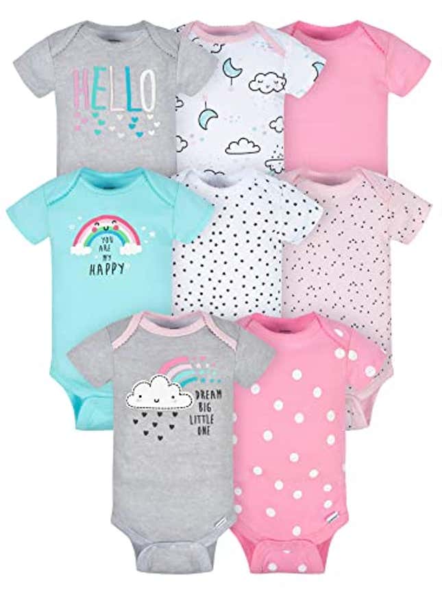 Image for article titled Gerber Baby 8-Pack Short Sleeve Onesies Bodysuits, Now 18% Off