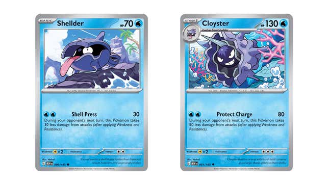 1st Edition Shellder And Cloyster Pokémon Card Evolution Set Near