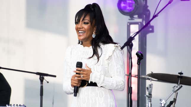 Mickey Guyton performs on NBC’s “Today” at Rockefeller Plaza on September 24, 2021 in New York City.