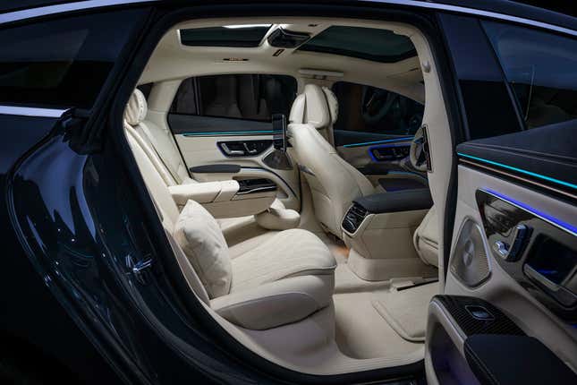 Rear cabin of a Mercedes-Benz EQS 2025