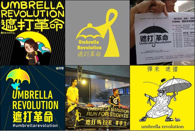 Examples of “Umbrella Movement” rendered in Cantonese.