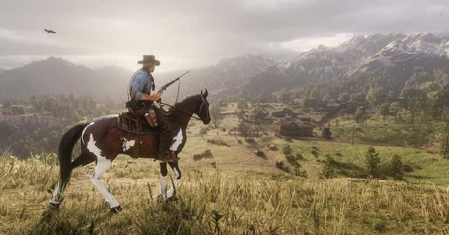 Arthur and his horse from Red Dead Redemption 2