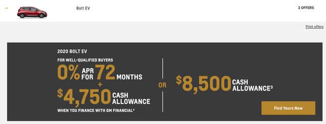 Image for article titled You Can Get A Bonkers Deal On A Chevy Bolt Right Now