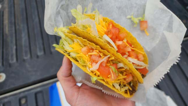 Two tacos from Baker's Drive-Thru