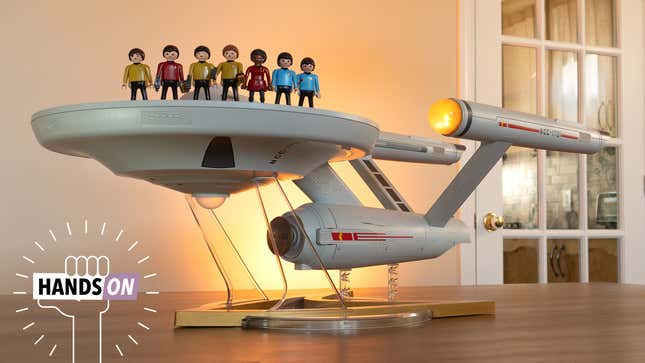 Spock beams down to Rushden toy shop for Star Trek Playmobil launch