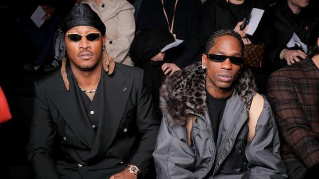 Image for article titled Fly Black Celeb Looks at the Louis Vuitton Show at Paris Fashion Week