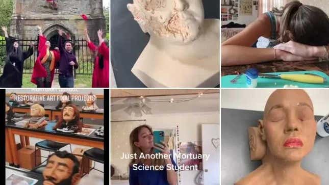 Snaps from the #mortuaryschool TikTok hashtag