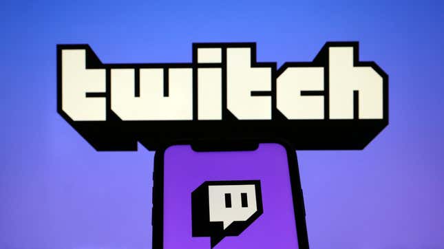 Pictured is the Twitch logo. 